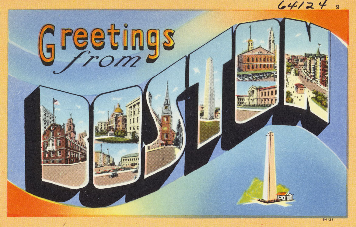 Vintage postcard, Greetings from Boston