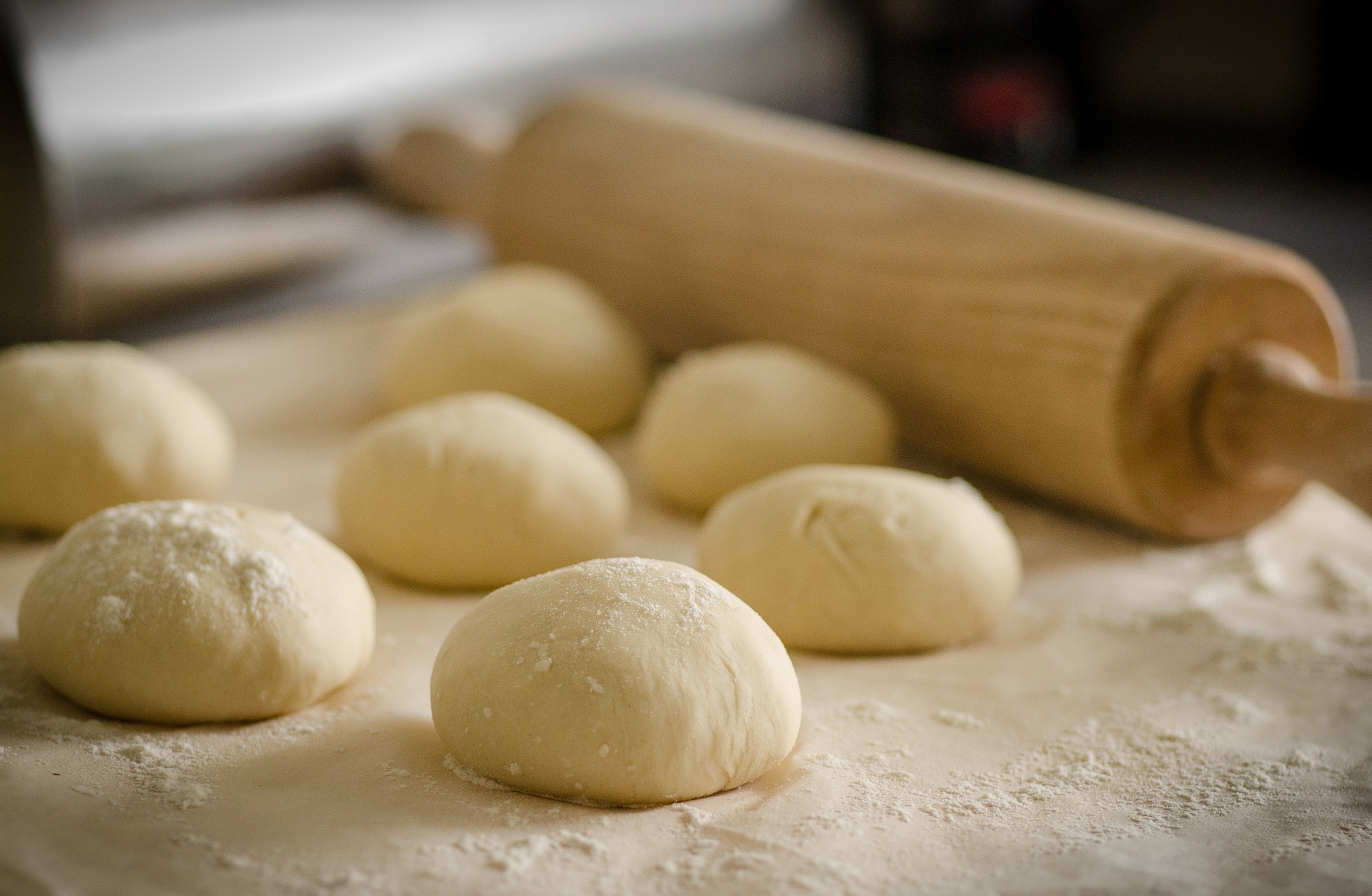 bread dough in rolls