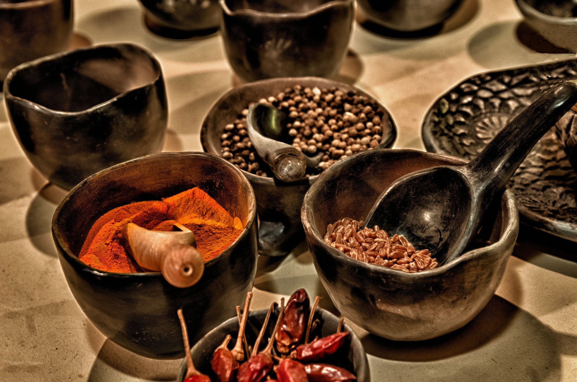 spices in bowls