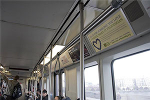 BVS ad appearing on a subway car - Do it for someone you love. Tonight, make it vegetarian.