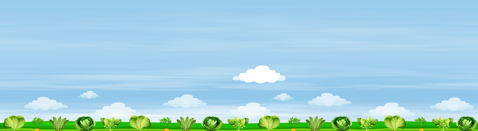 vegetables growing under cheerful blue sky