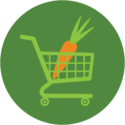 shopping cart with a carrot in it
