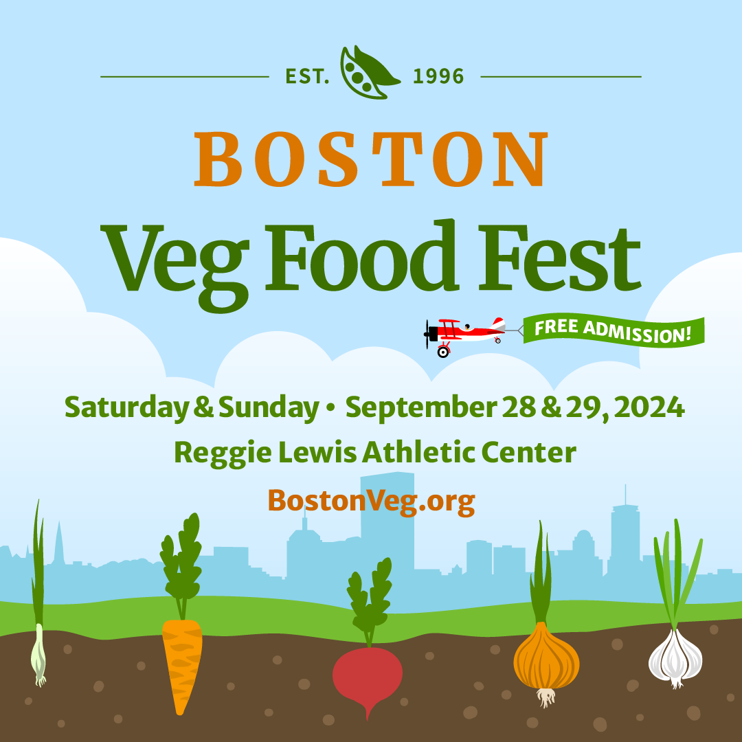 Boston Veg Food Fest, Saturday and Sunday, September 28-29, 2024, Reggie Lewis Athletic Center, free admission, bostonveg.org