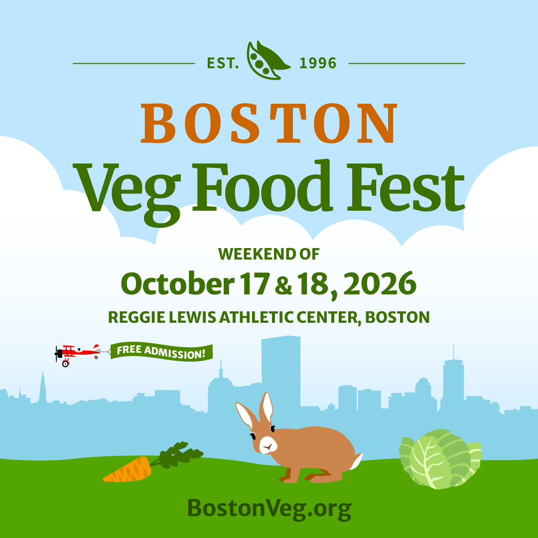 square graphic, Boston Veg Food Fest, October 17 and 18, 2026, Reggie Lewis Athletic Center, Boston, Free Admission