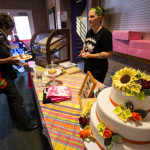 cake with a sunflower on it at Boston Veg Food Fest 2015