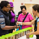Boston Veg Food Fest 2016 vendor handing out trail mix samples