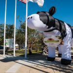 giant inflatable cow at entrance to Boston Veg Food Fest 2017