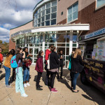people lined up at entrance to attend Boston Veg Food Fest 2018
