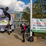 entrance to Boston Veg Food Fest 2018 with giant inflatable cow