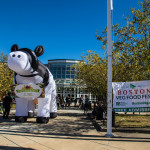 entrance to Boston Veg Food Fest 2019 with giant inflatable cow
