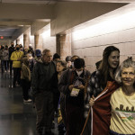 attendees lined up to enter the festival